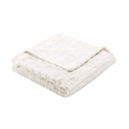 BEAUTYREST 50 x 70 in. Heated Duke Faux Fur Heated Throw - Champagne BR50-0751